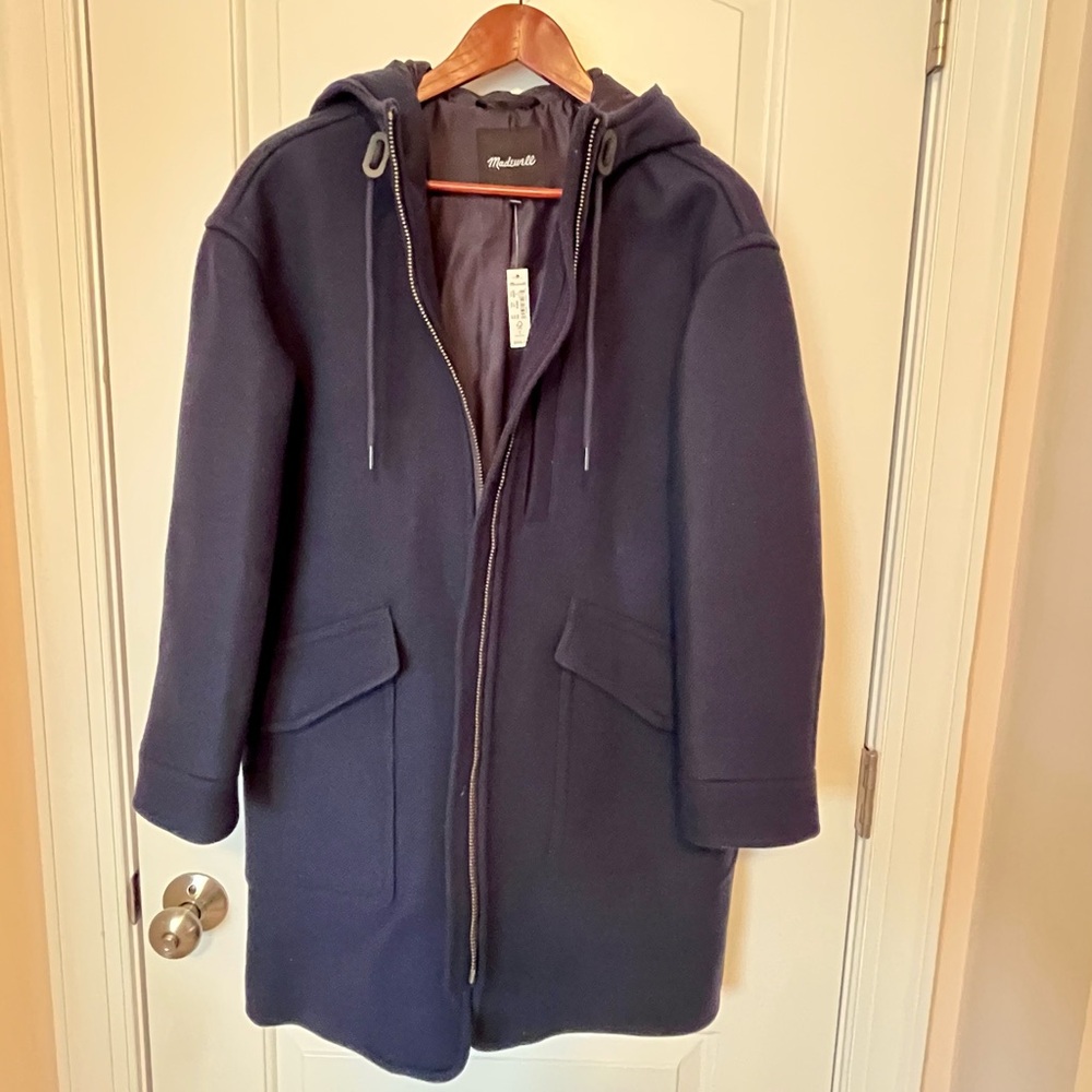 Madewell Small Lynnford Coat in Insuluxe Fabric in Navy NWT $348